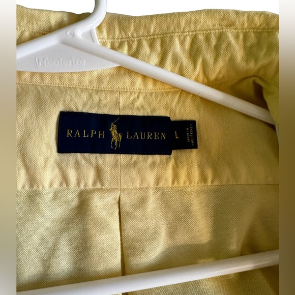 Polo Ralph Lauren Casual Button Down Shirt, Men's L Pastel Bright Yellow - Picture 4 of 6